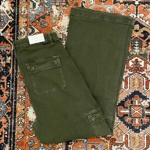NWT RISEN Wide Leg Cargo Jeans Moss Green | Women’s Size 1XL